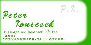 peter konicsek business card